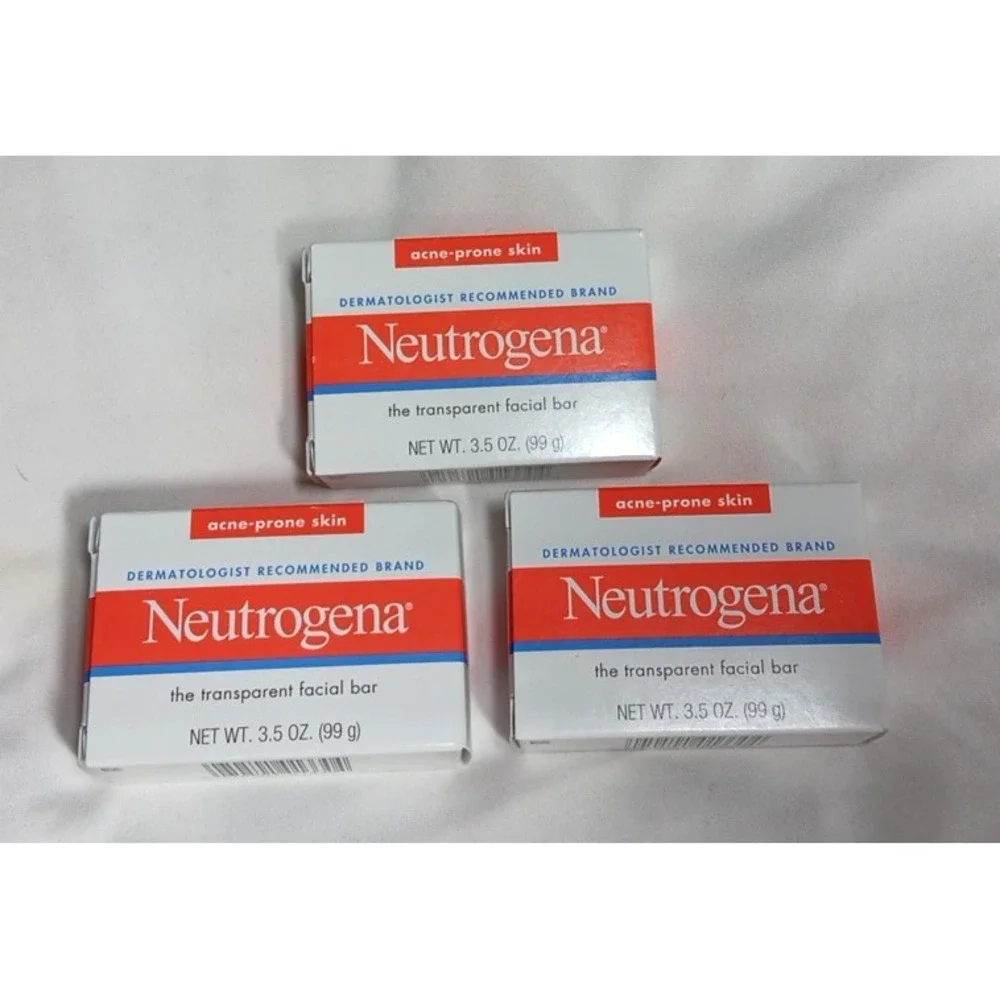 3‎ PACK Neutrogena Transparent Facial Bar- Acne-Prone Skin Formula Soap 3.5oz